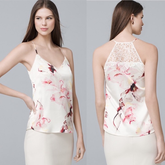 White House Black Market Tops - WHBM Printed Shine Cami #0156